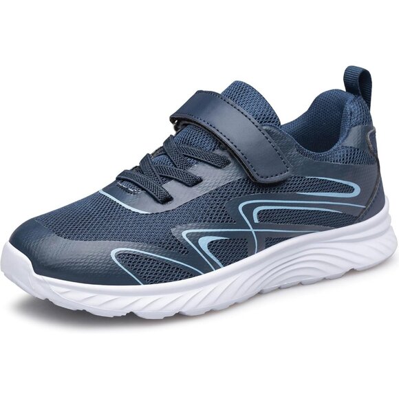 Kids Navy Blue Athletic Running School Shoes Sneakers for Little Kid/Big Kid - Picture 1 of 6
